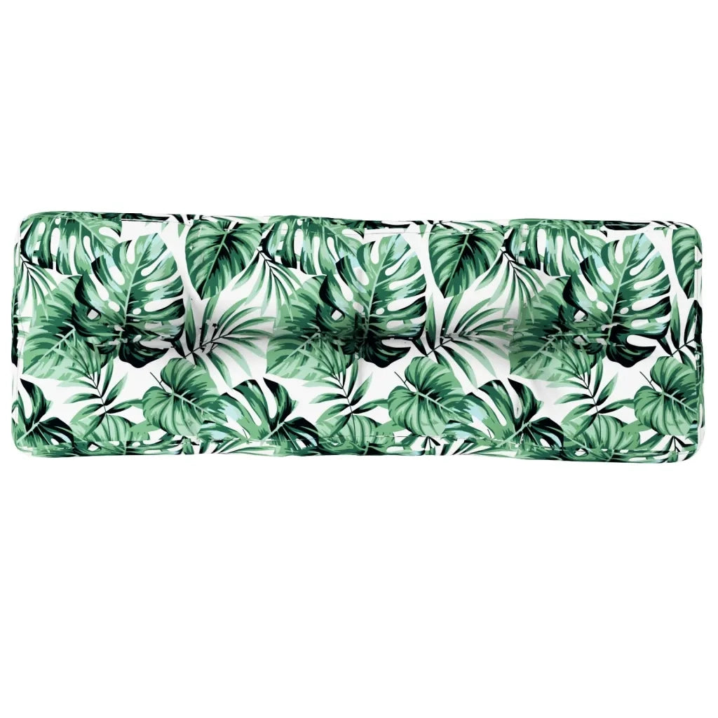 Cuscino per Pallet Motivo a Foglie 120x40x12 cm Tessuto 360635