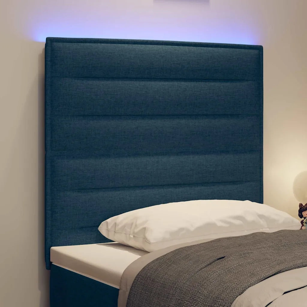 Testiera | Testata LED con strisce LED con Testiera | Testata Blu 90 cm Tessuto