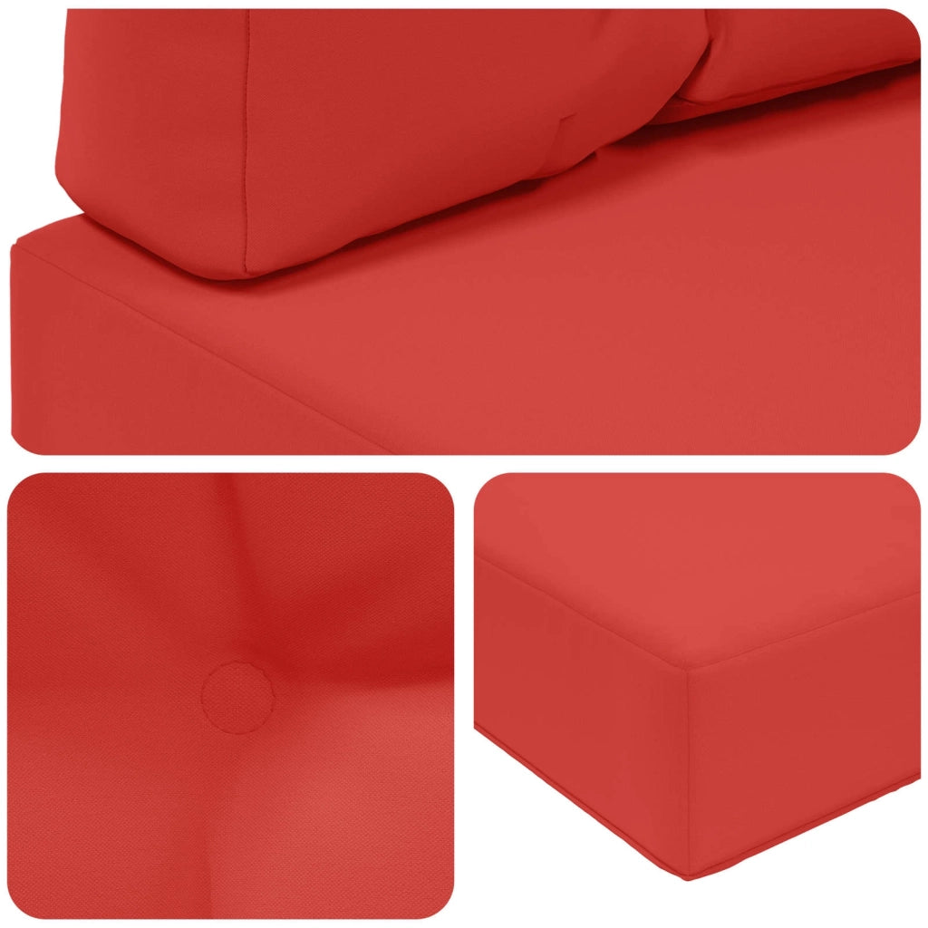 Cuscino per divano da esterno 3 pcs Rosso Poliestere 900886