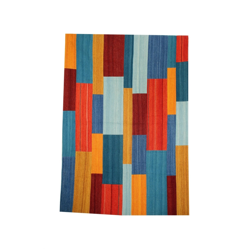 Tappeto Kilim Intenso 320 in Lana e Cotone Multicolore