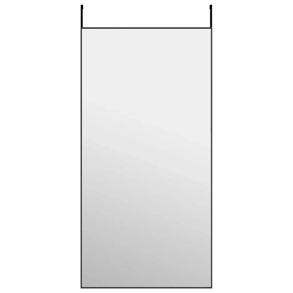Specchio da Porta Nero 50x100 cm in Vetro e Alluminio