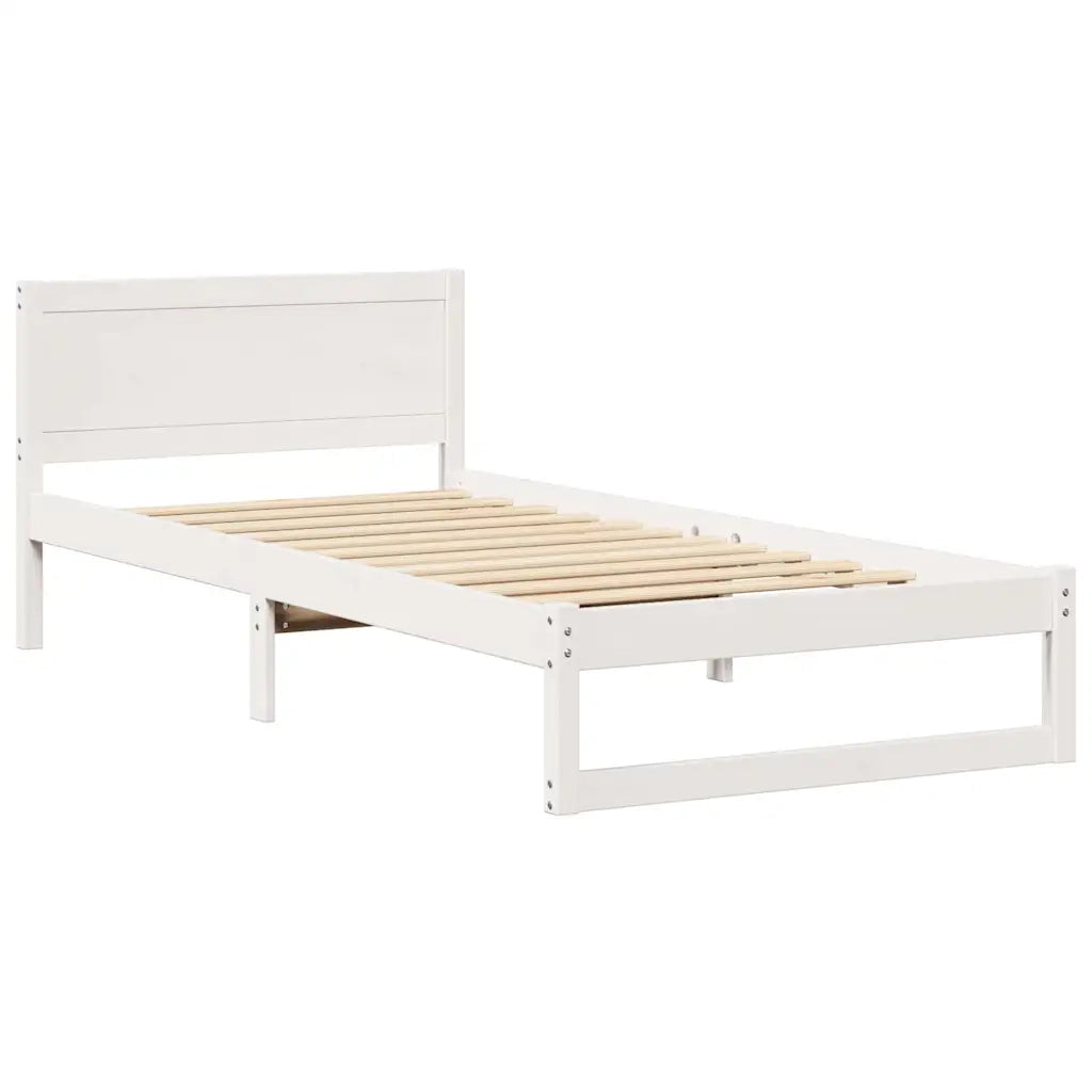 Struttura del letto-Giroletto-Rete del Letto Bianco 90 x 190 cm Pino massello 941431