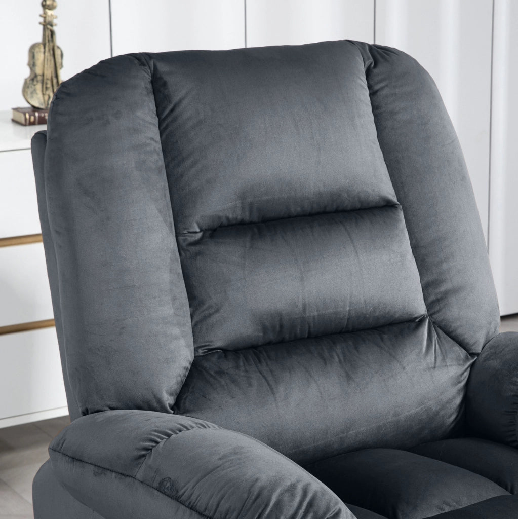 Poltrona Relax Elettrica con Funzione Alza Persona, Massaggi, Riscaldamento e Rivestimento in Velluto
