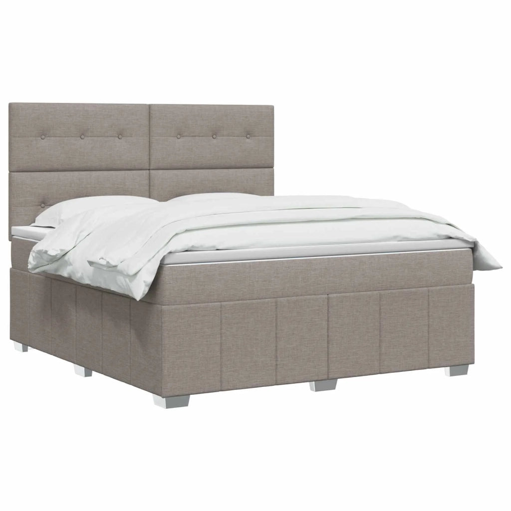 Letto box spring con materasso Tortora 140 x 200 cm Tessuto 3454159