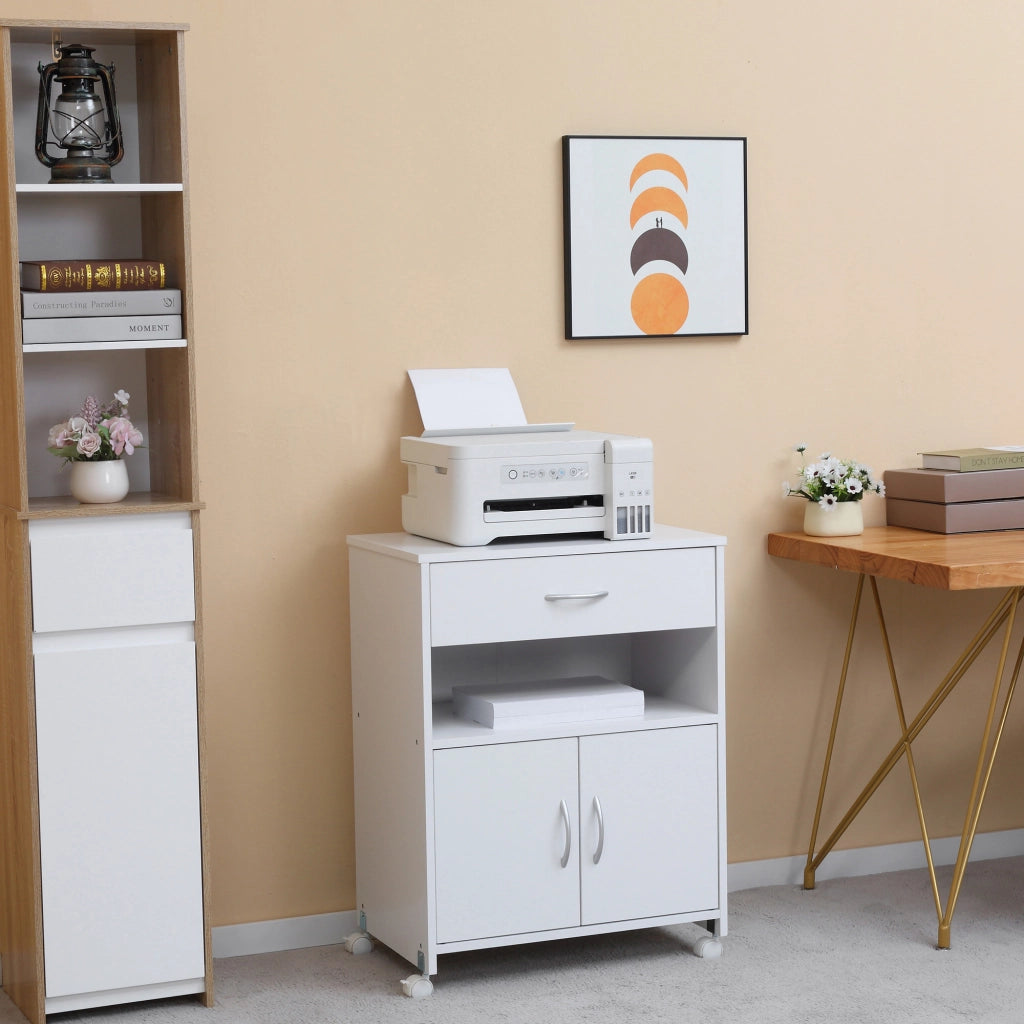 Armadio per ufficio con ruote e ripiani ¨C Minimal ¨C 60x39x80 cm bianco