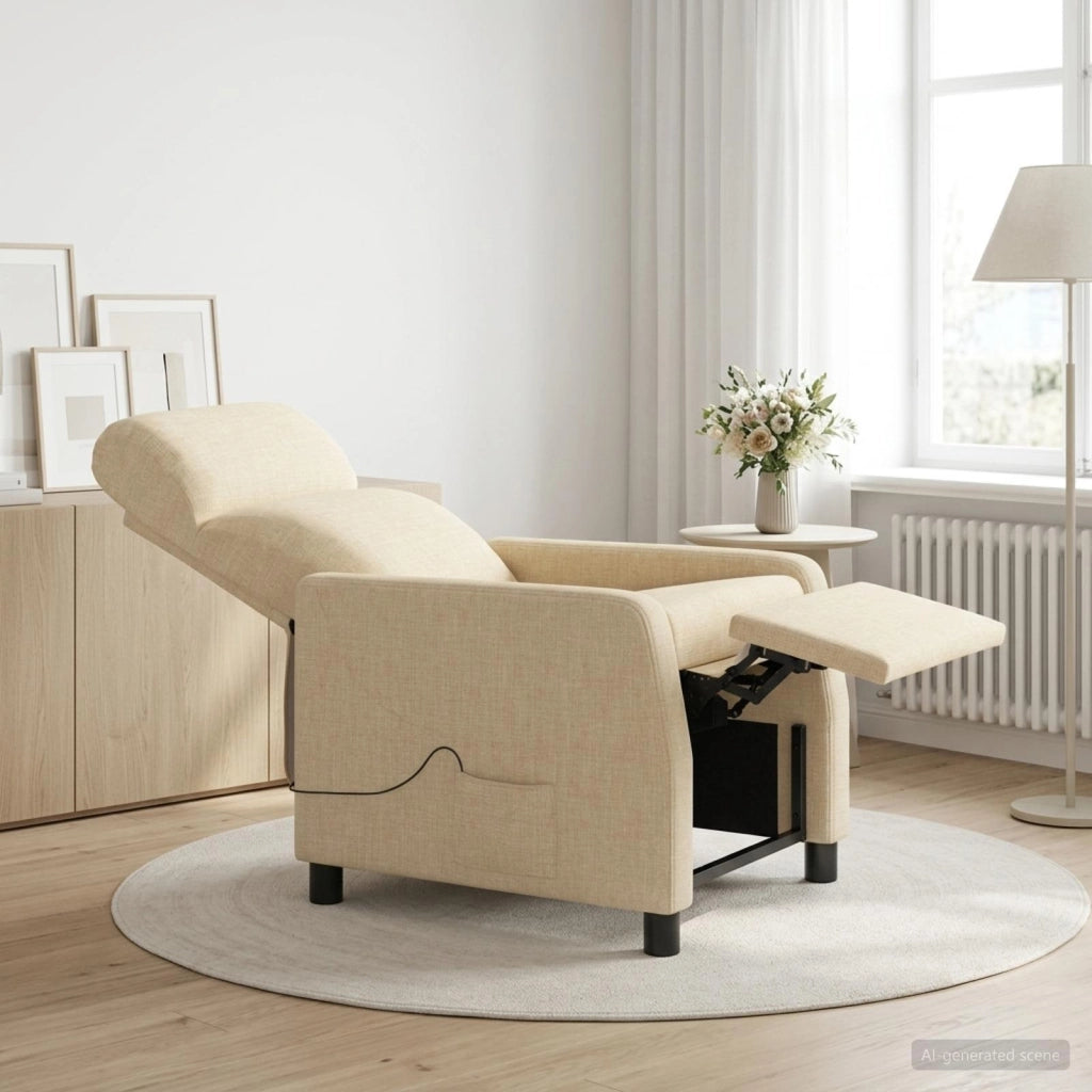 Poltrona Massaggiante Crema Tessuto 42035104