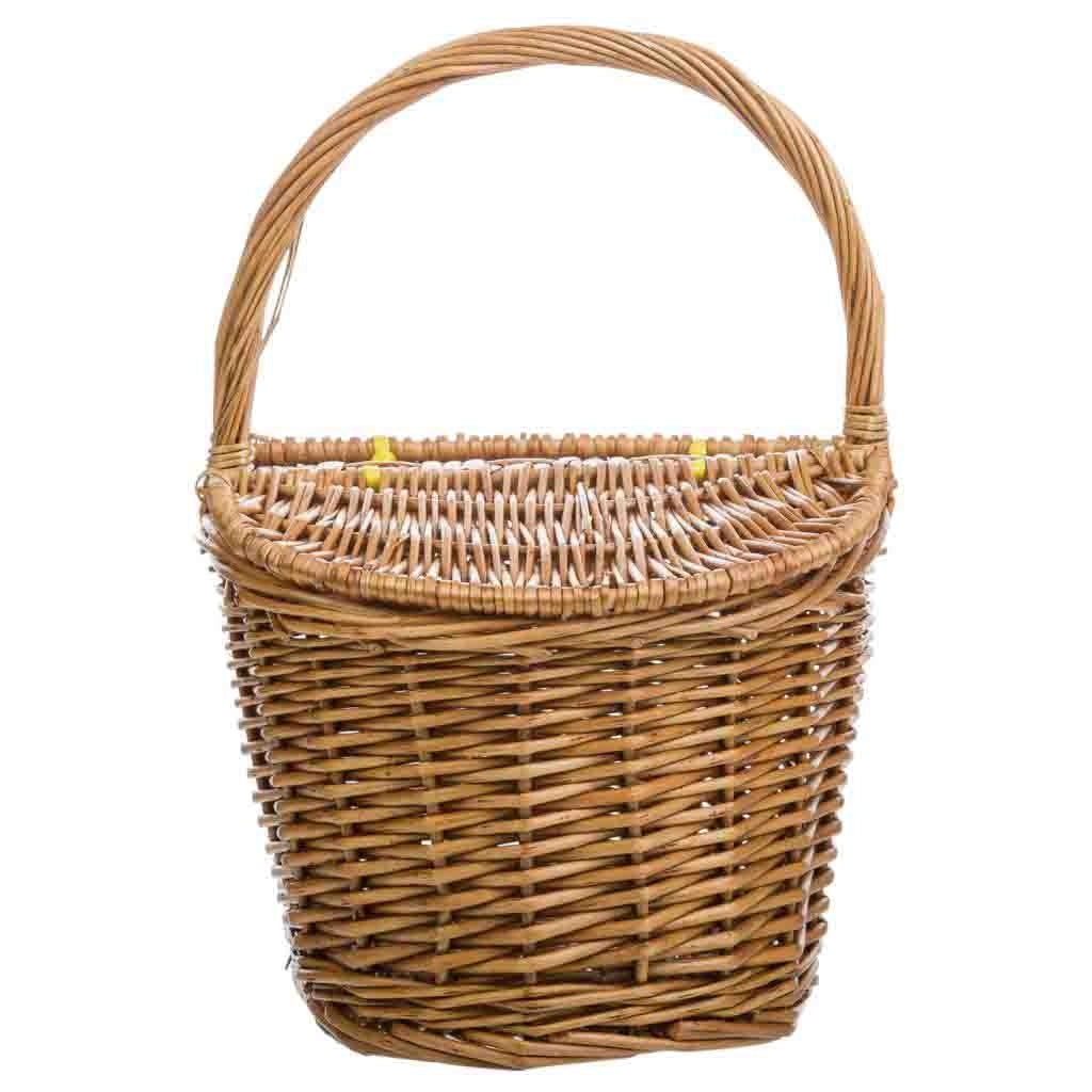 Cesto in vimini marrone con coperchio 28x22x15/31h