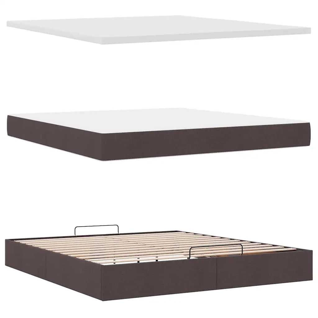 Struttura Letto Pouf con Materasso 180x200 cm in Tessuto 3313261