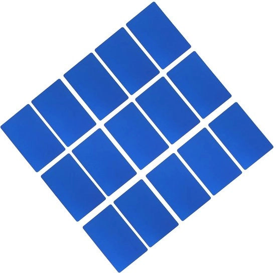 Carte Visite in Metallo 50 Unità - Resistente allo Sfregio - Realizzato in Alluminio - Impermeabile - Progetto di Design semplice - Materiale per Artigianato - Lunga Durata - Carta Visite in Metallo