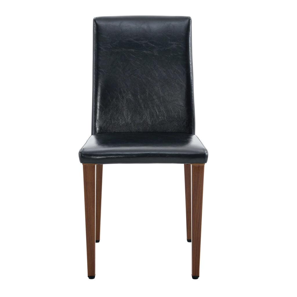 Set di 4 sedie da pranzo 106,5 x 48,5 x 39 cm nero e noce, PU e metallo