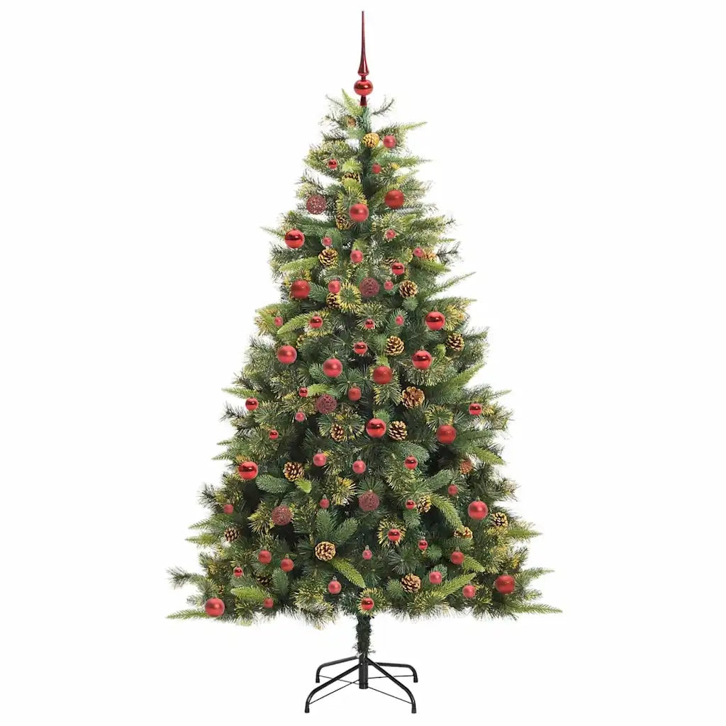 Albero di Natale artificiale pieghevole con coni Verde 180 cm 3395089