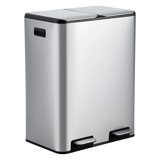Doppio contenitore in acciaio inox da 60 litri con pedale