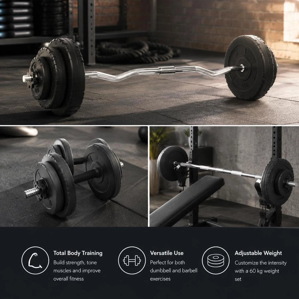 Barbell And Dumbbell With 60 Kg Weights