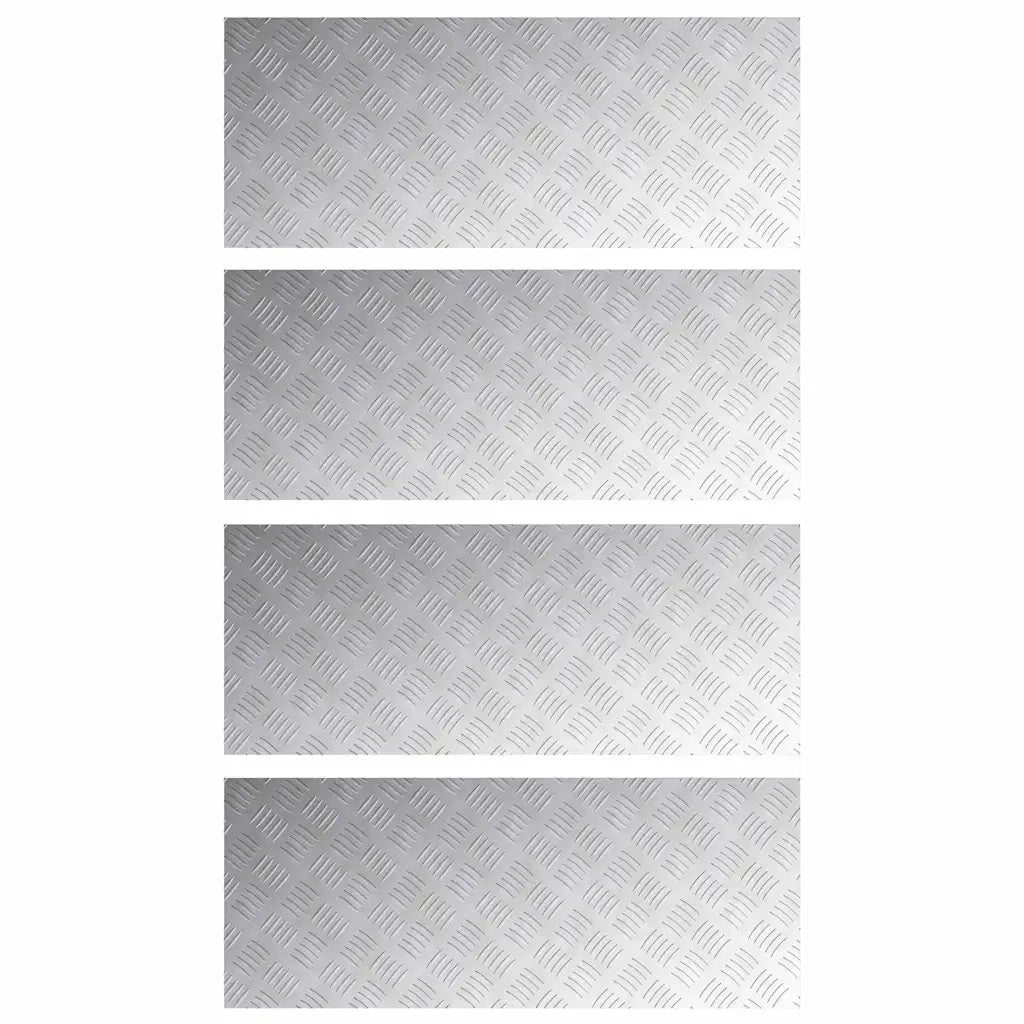 Gradini per Scale 4 pz | Tappetini per scale autoadesivi Argento 100 x 40 cm Alluminio