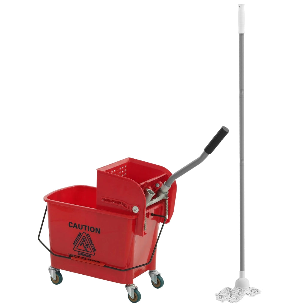 Secchio con scolapiatti e ruote ¨C Zephmum ¨C Rosso 45x26,5x70 cm