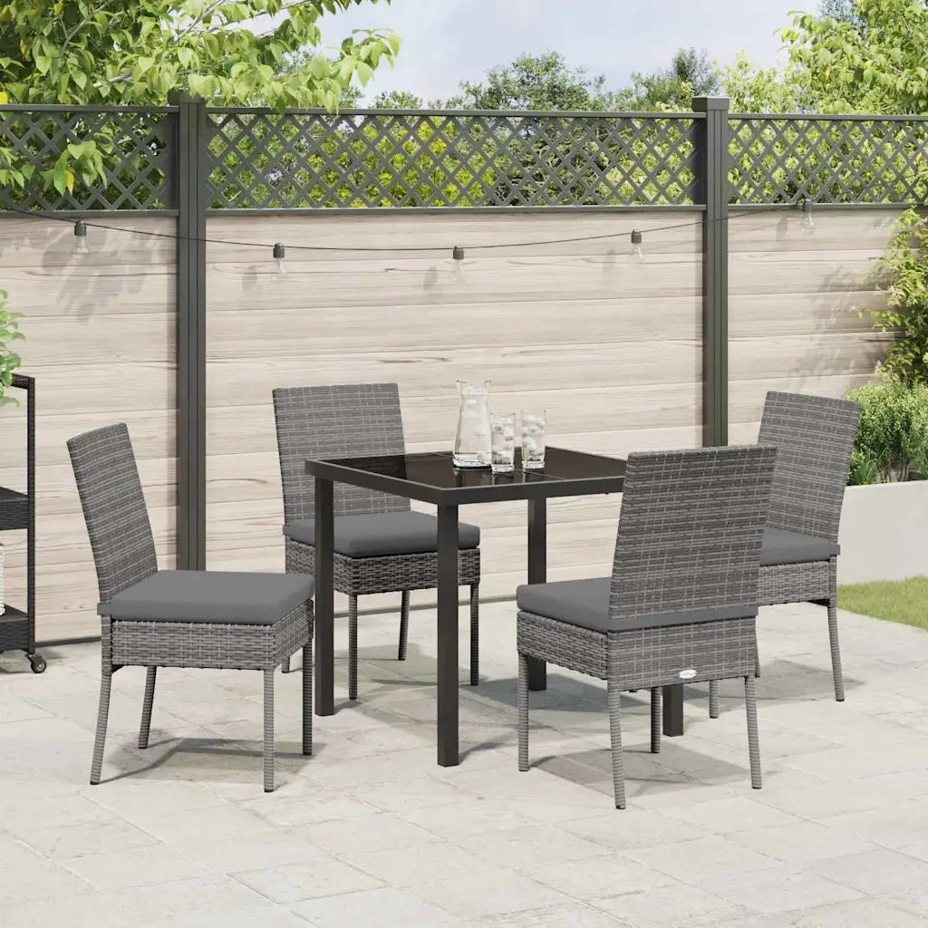 Set da Pranzo per Giardino 5 pcs Grigio 3379213