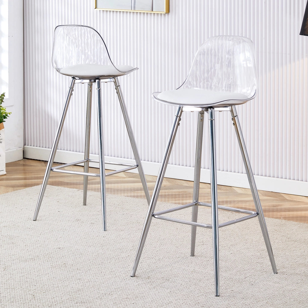 SEDIA Trasparente Set da 2 pezzi Schienale ergonomico Metallo argento