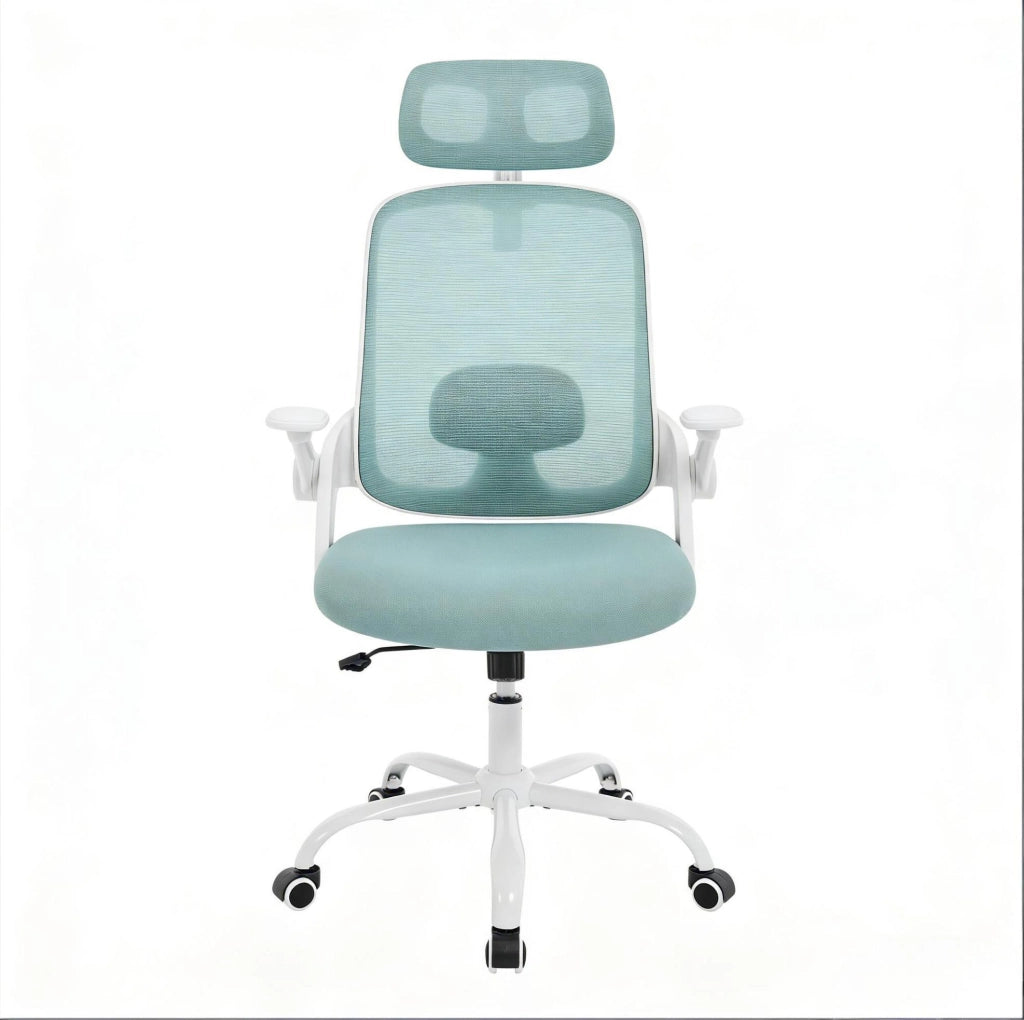 Sedia da ufficio 63,5x47x109,5-117,5 cm metallo, tessuto blu, regolabile