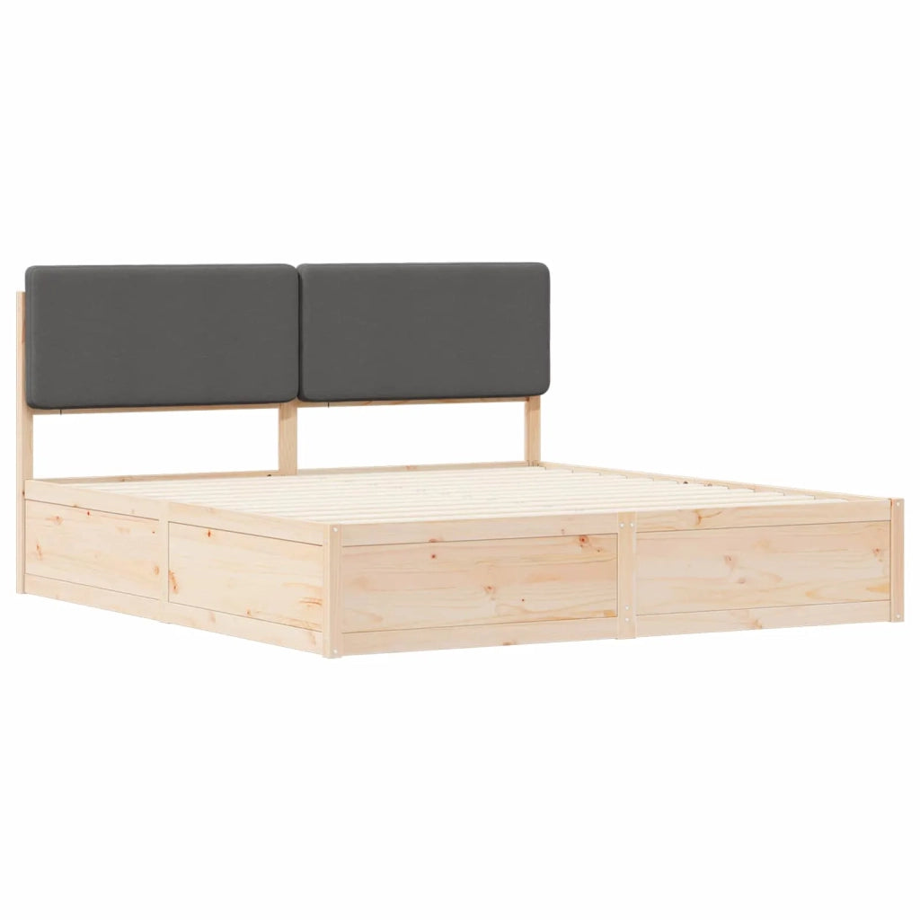 Letto con Testiera Rivestita Grigio scuro 180 x 200 cm