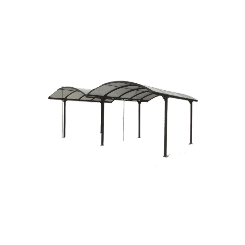 Tettoia doppia per auto da giardino in alluminio 485x590 cm – copertura auto carport con tetto curvo policarbonato 6 mm – CAR6048ALRPT Foresta
