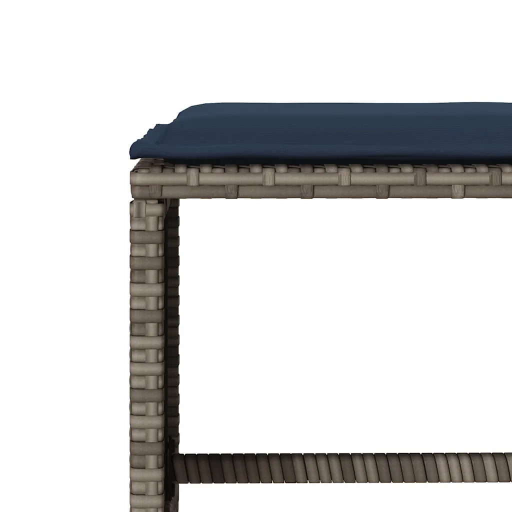 Set Divani da Giardino 4 pz con Cuscini in Polyrattan Grigio 366365