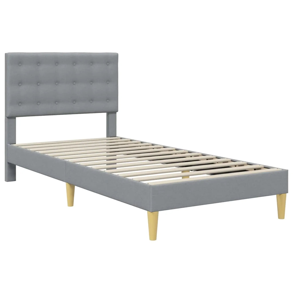 Struttura letto con materasso-Giroletto Grigio chiaro 90 x 190 cm Tessuto