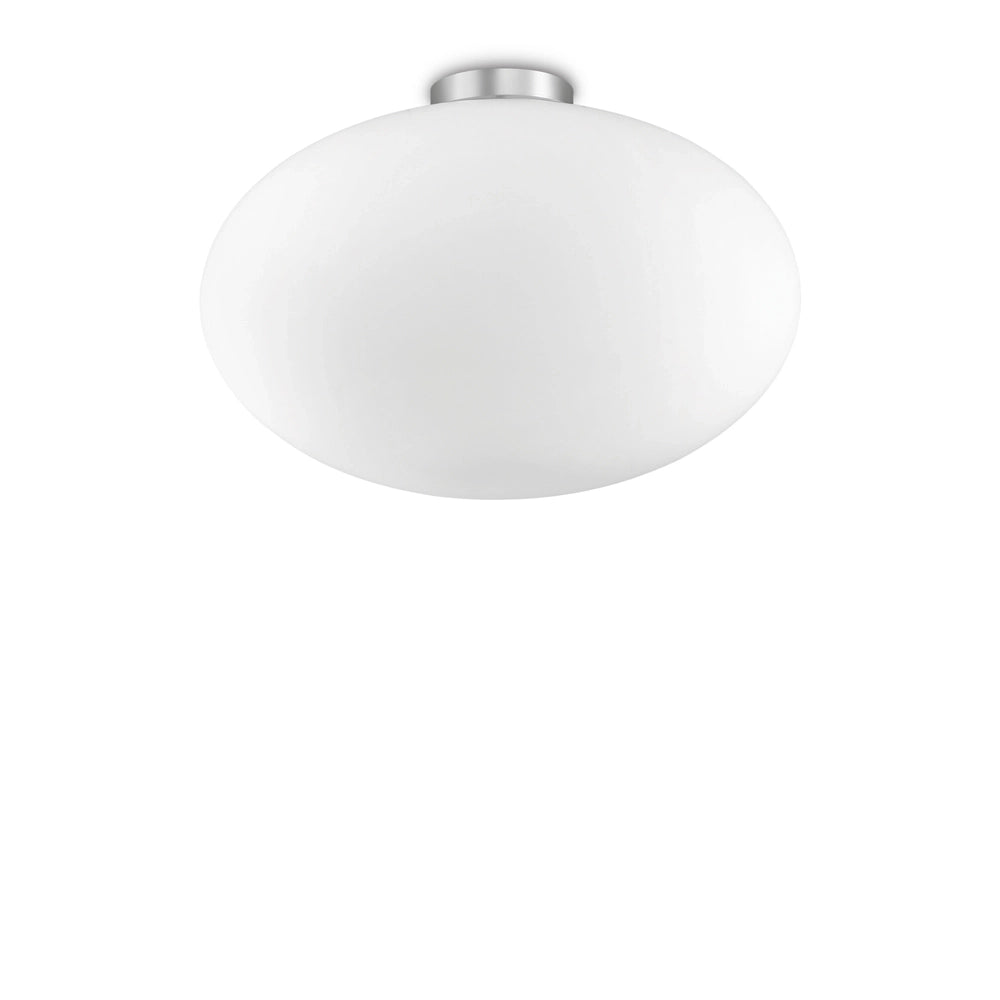 Plafoniera Moderna Candy Vetro Bianco 1 Luce E27