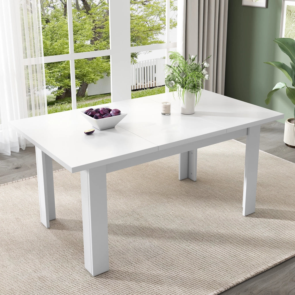 Tavolo da Pranzo con Vano Contenitore ¨C Xylo ¨C Bianco, Rettangolare, 120x70 cm
