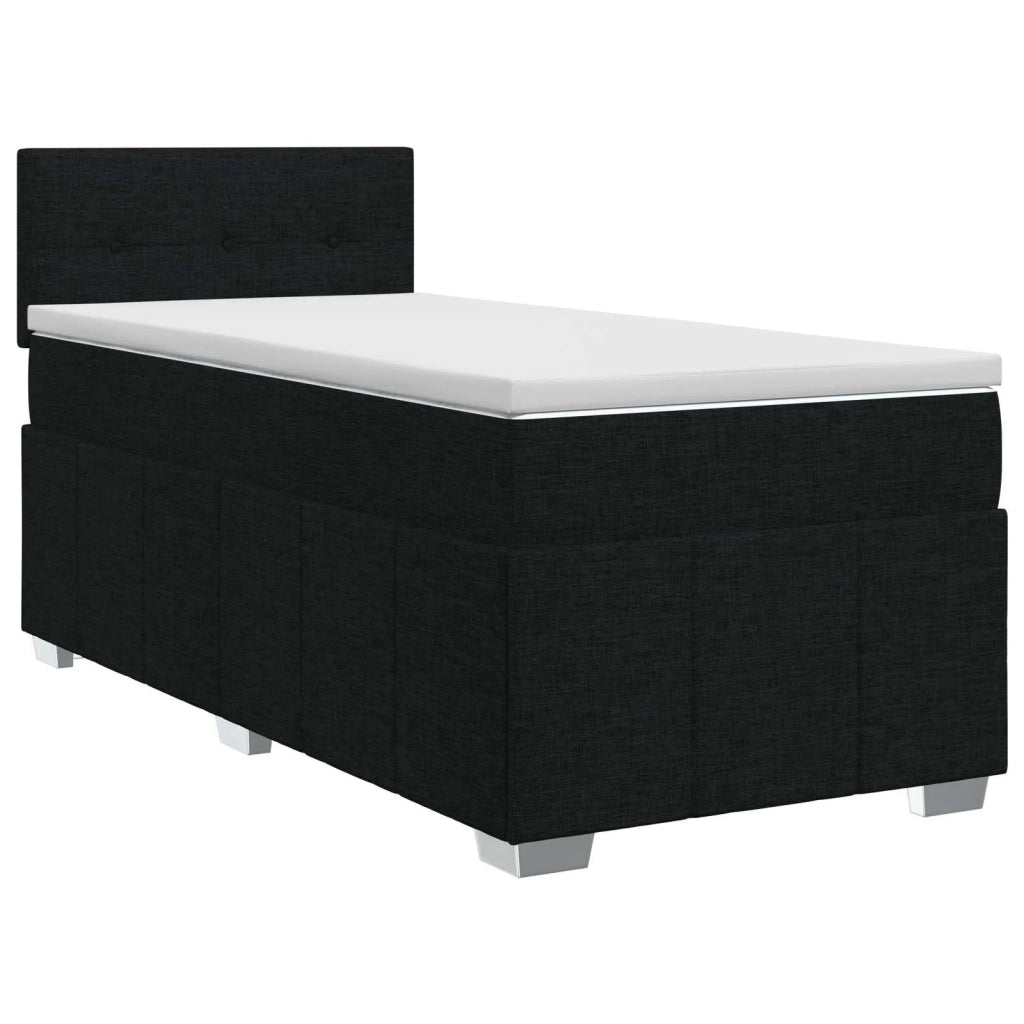Letto box spring con materasso Nero 80 x 200 cm Tessuto 3451082