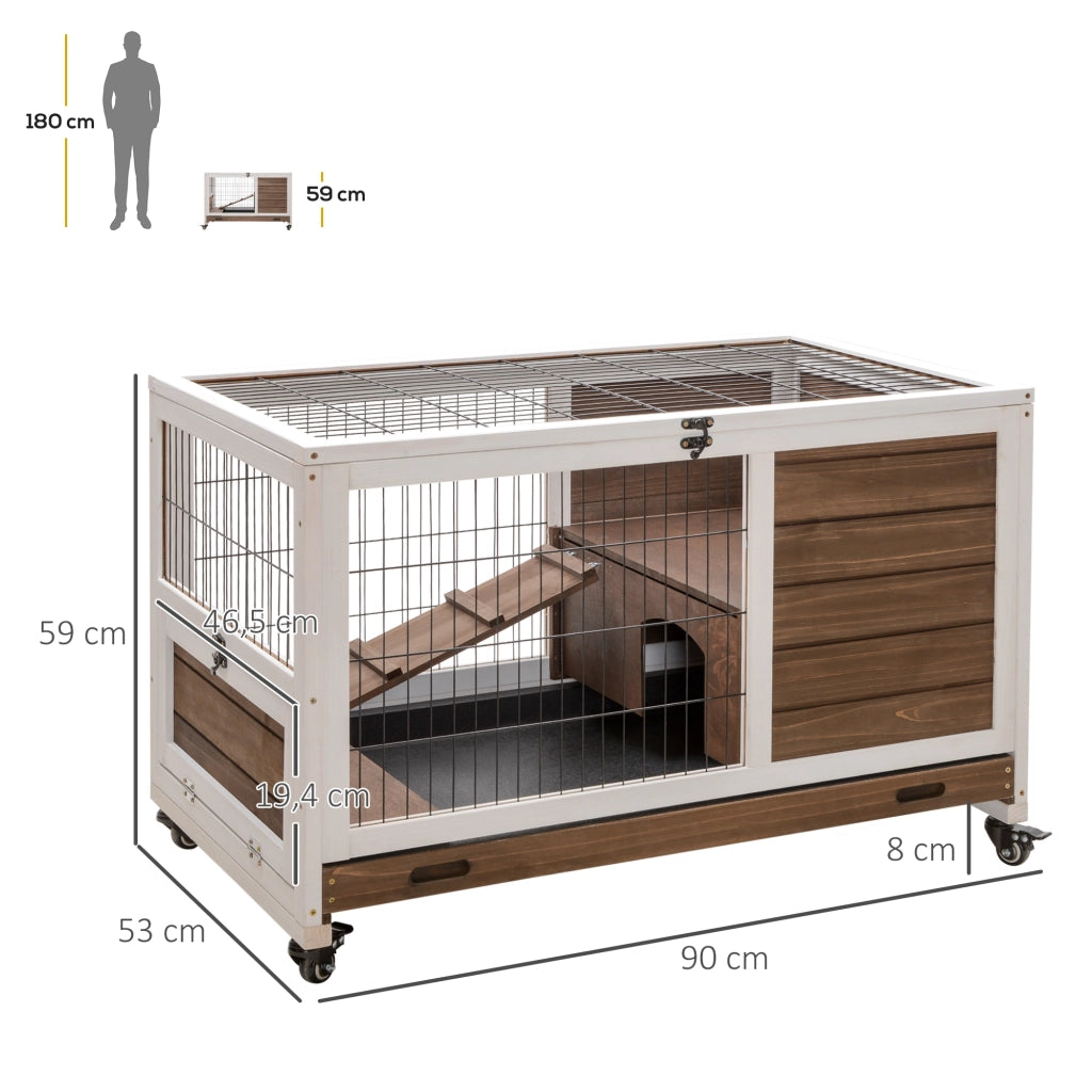 Coniglio Gabbia 2 Piani ¨C Minimal ¨C Marrone Bianco