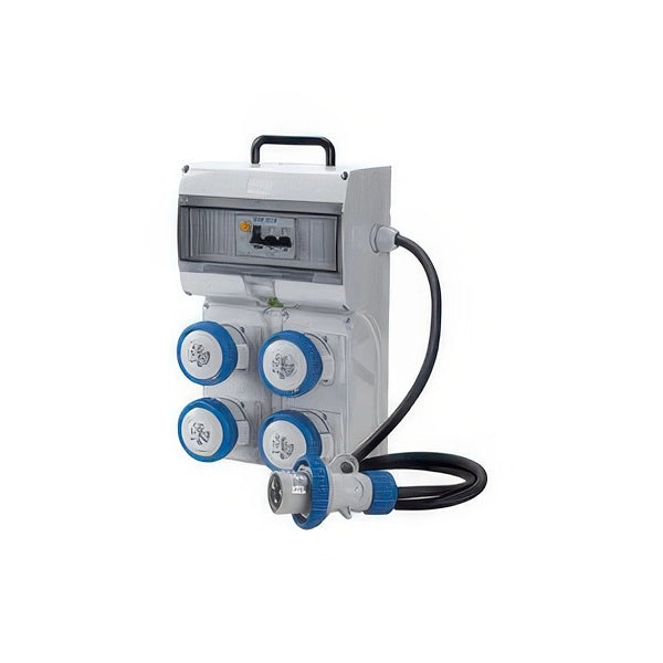 Quadro di Distribuzione da Cantiere 4 Prese 16A 230V IP65 con Magnetotermico Differenziale Fanton Compact ASC