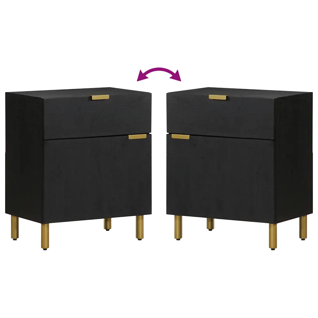 Comodino-Tavolino da notte Nero 50x33x60 cm in Legno Multistrato 604567