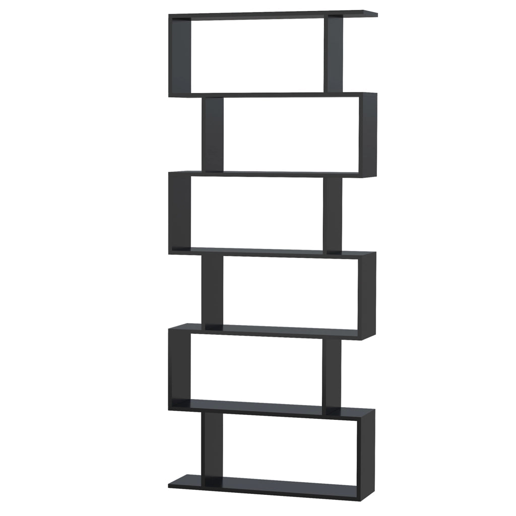 Libreria con 6 ripiani ¨C Xylo ¨C legno nero 80x23x192 cm