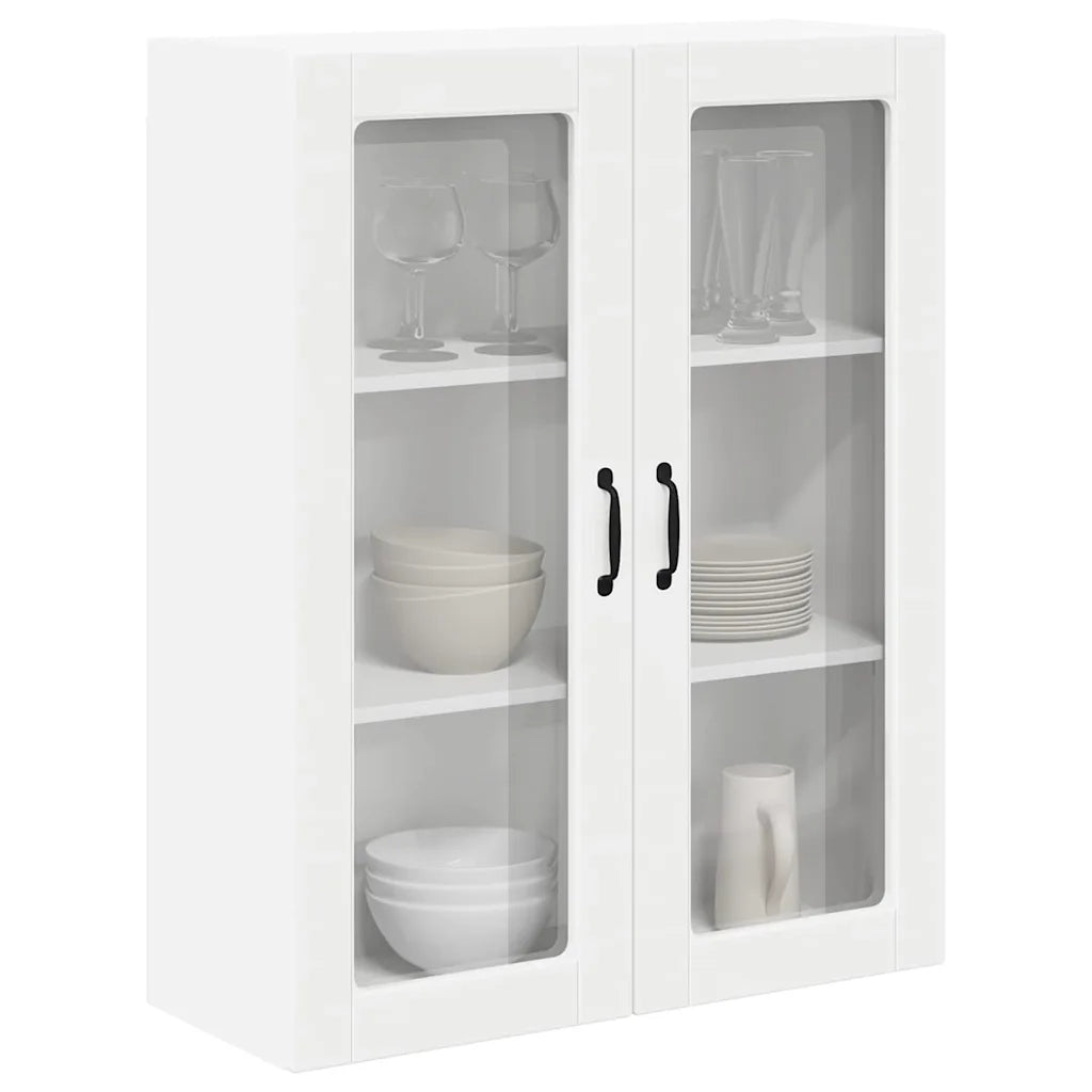 Pensile da cucina | Mobile in vetro da parete LUCCA Bianco 80 x 31 x 100 cm