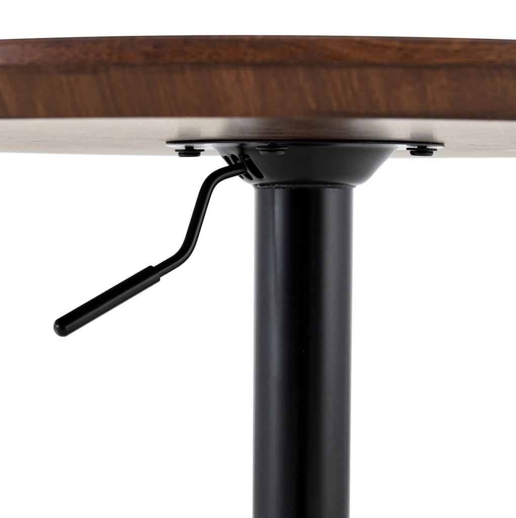 Tavolino rotondo regolabile in altezza 70 cm con ruote, colore noce, per casa, ufficio e caffè