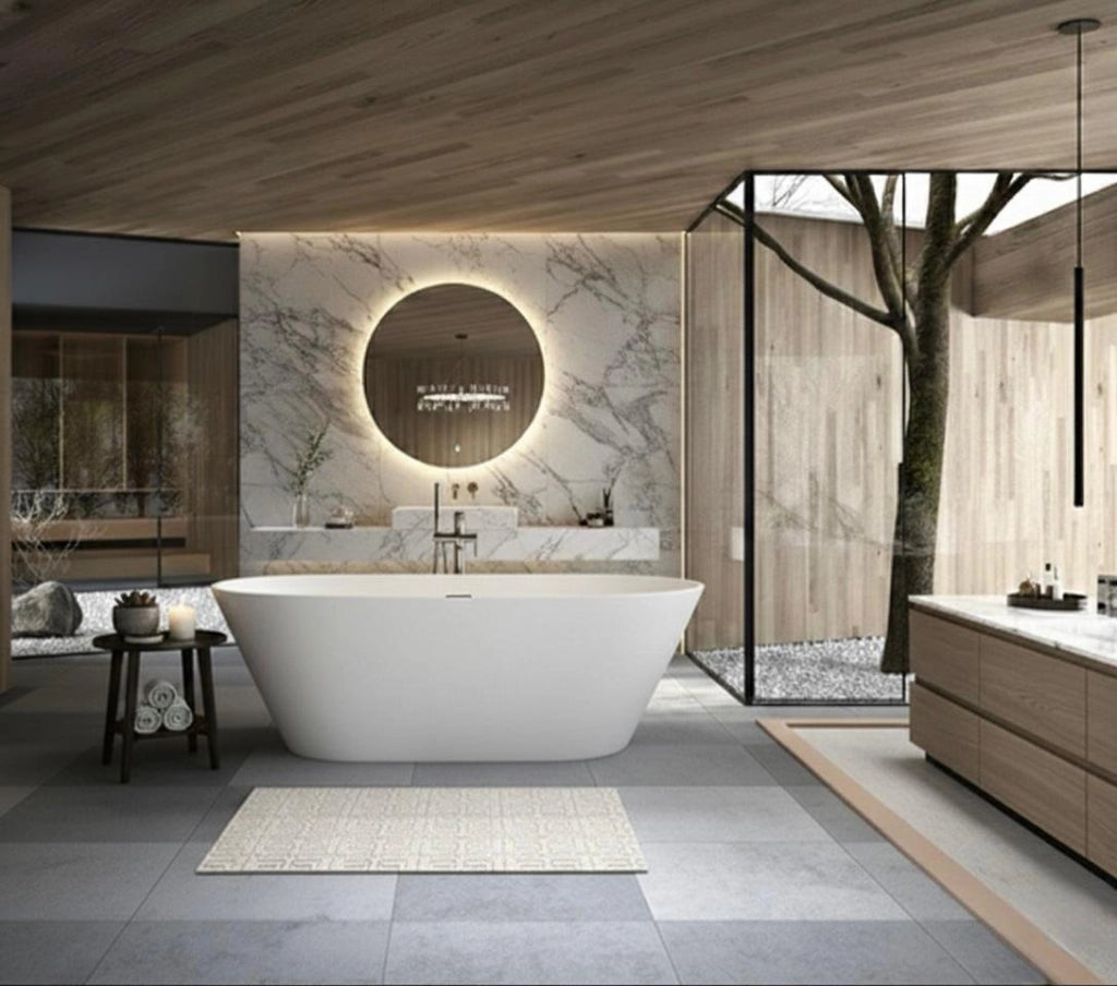 Vasca da bagno freestanding da design 178x80cm centro stanza acrilico AMALIA Bianco Opaco