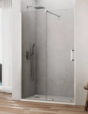 Porta doccia scorrevole 1+1 CIRENE (KENNA) 125 cm Profilo Cromo Barra Perpendicolare
