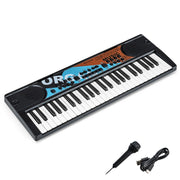 Tastiera pianoforte per bambini elettrica portatile a 49 tasti, Tastiera strumento musicale elettronico educativo Nero