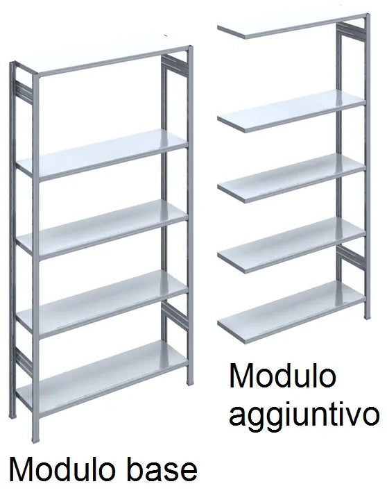 SCAFFALATURA in metallo da magazzino Zincata cm. 91x30x180h