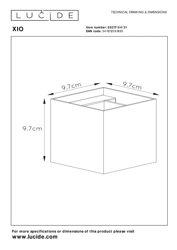 Applique Lucide XIO bianca in alluminio G9 LED 4W 2700K