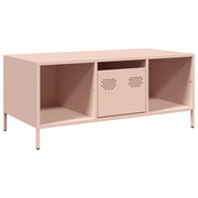 Tavolino da salotto | Tavolino da caff¨¨ | Tavolino da Soggiorno Rosa 101,5x50x43,5 cm in Acciaio Laminato a Freddo