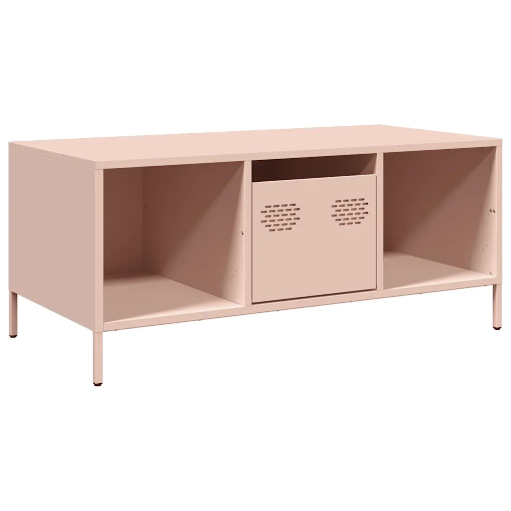 Tavolino da salotto | Tavolino da caff¨¨ | Tavolino da Soggiorno Rosa 101,5x50x43,5 cm in Acciaio Laminato a Freddo