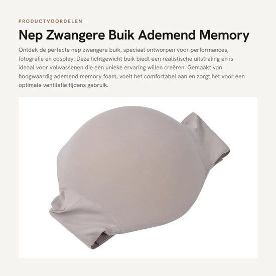 Addome Falso per Adulti - Cuscino a Memoria - Adattabile per Cosplay - Film di Supporto - Dimensione L - Colore 8-10