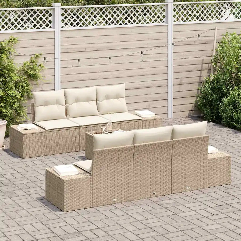Set Divano da Giardino 8 pcs Beige e Crema polyrattan 3355620