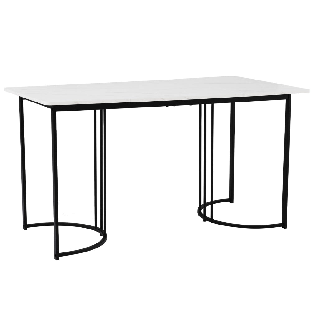 Tavolo da pranzo 140x80 cm bianco MDF con piedi regolabili