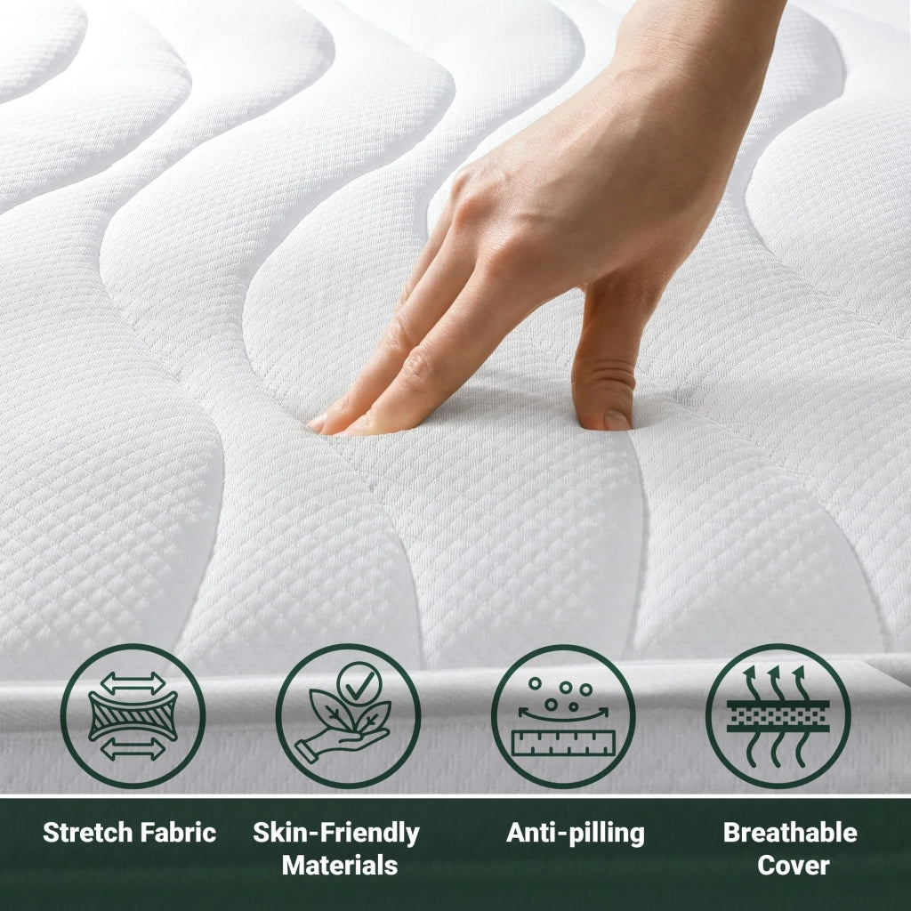 Materasso Matrimoniale Francese 135x195 cm in Memory Antibatterico | Altezza 16 cm | Rivestimento 3D Air in Fibra Ipoallergenica | Materasso Ortopedico a 7 Zone Differenziate Termosensibili