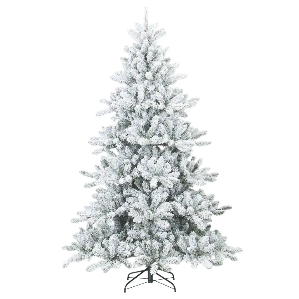 Albero di Natale Artificiale Snodato Foderato di Neve Bianco