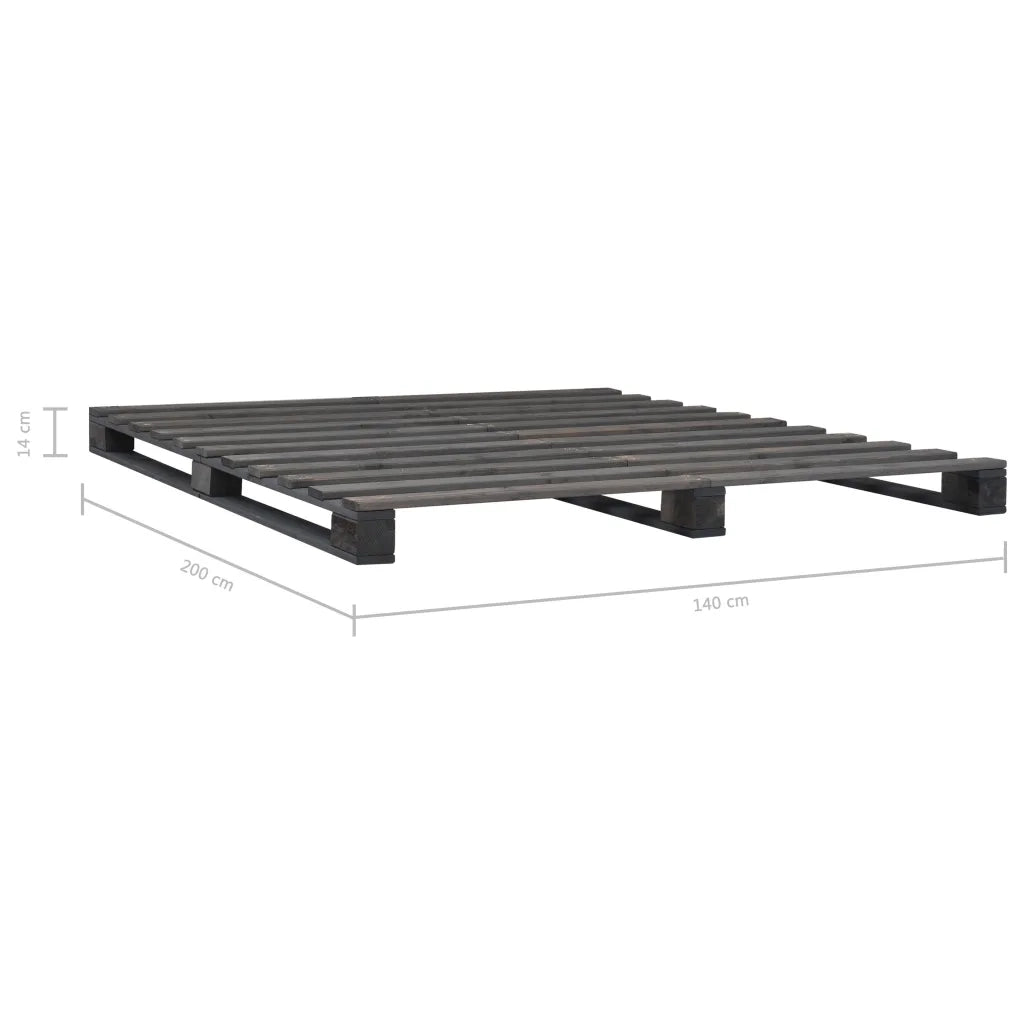 Giroletto in Pallet Grigio Legno Massello di Pino 140x200 cm 285251