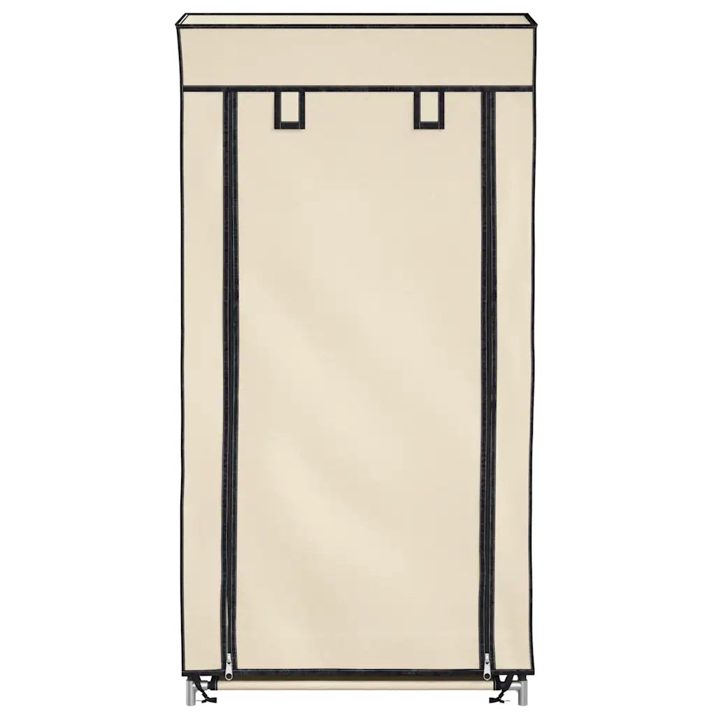 Scarpiera Coperta-Scaffale per scarpe Crema 58x28x106 cm in Tessuto