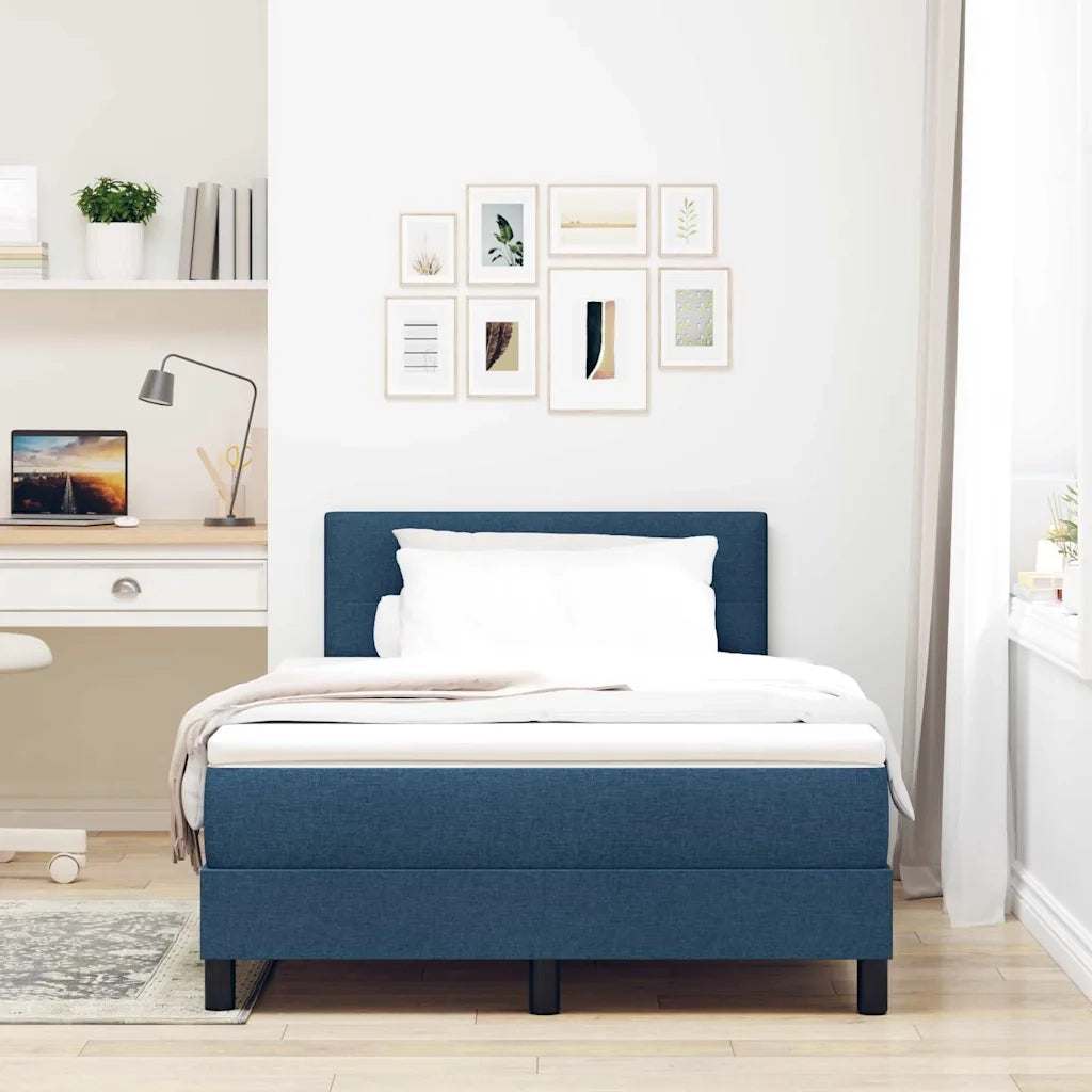 Letto a molle con materasso con led Blu 120 x 200 cm Tessuto